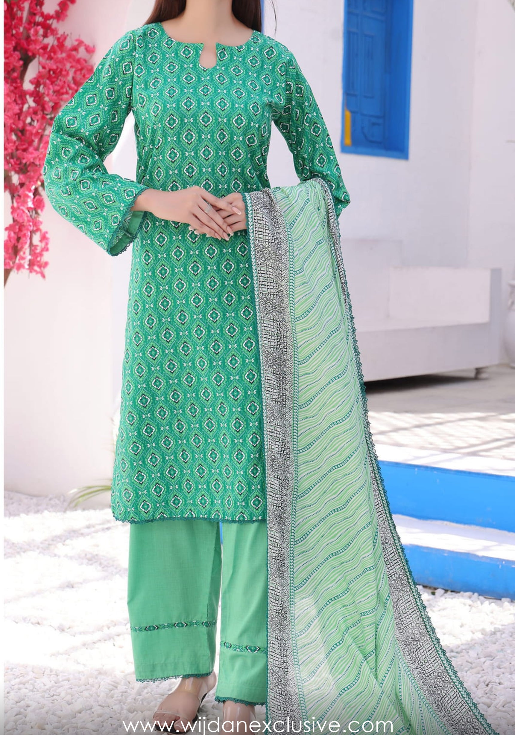 Wrinkle Free Un-Stitched Printed Collection Vol-26 by Amna Khadija D-08