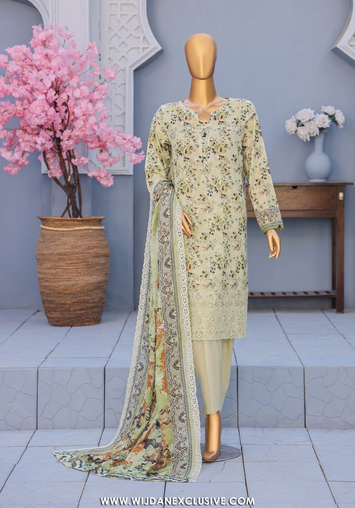 HZ Premium Unstitched Embroidered Lawn Collection - 2026 PEC-610