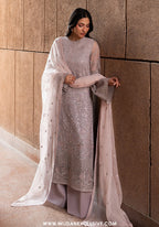 Lazawal by Lamisah | Unstitched Embroidered Formal Chiffon Collection - 2026 (LAVENDER GLOW)