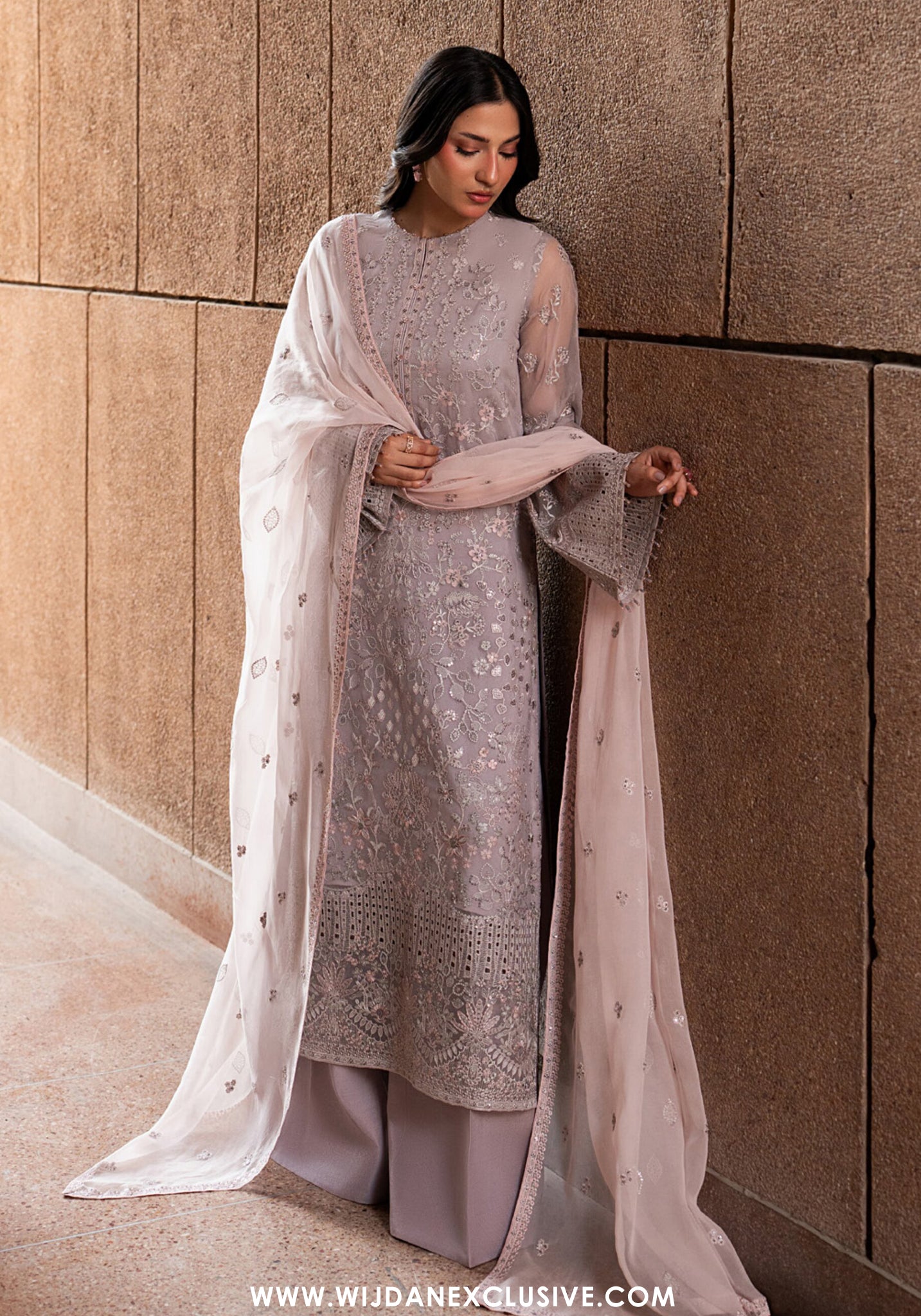 Lazawal by Lamisah | Unstitched Embroidered Formal Chiffon Collection - 2026 (LAVENDER GLOW)