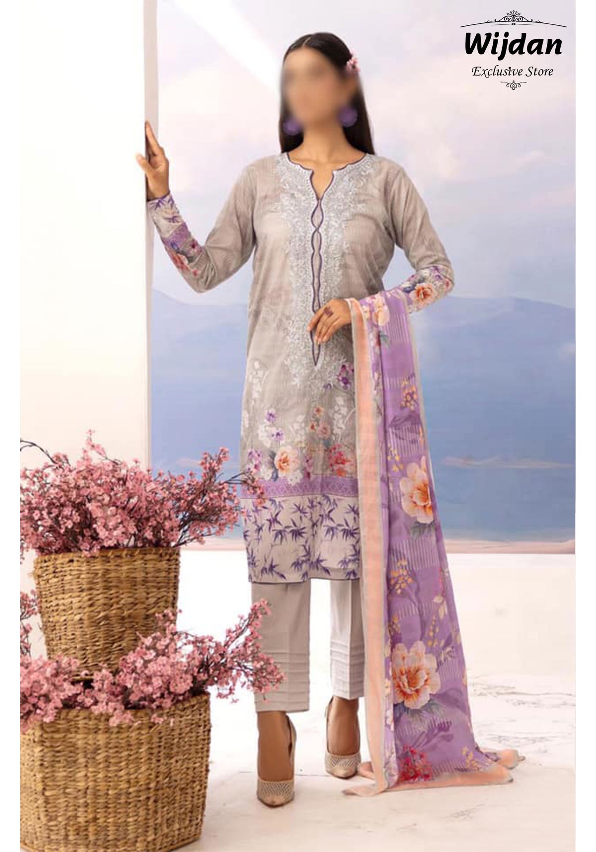 Rang Nagar Printed Embroidered Lawn Collection by Nur D-08