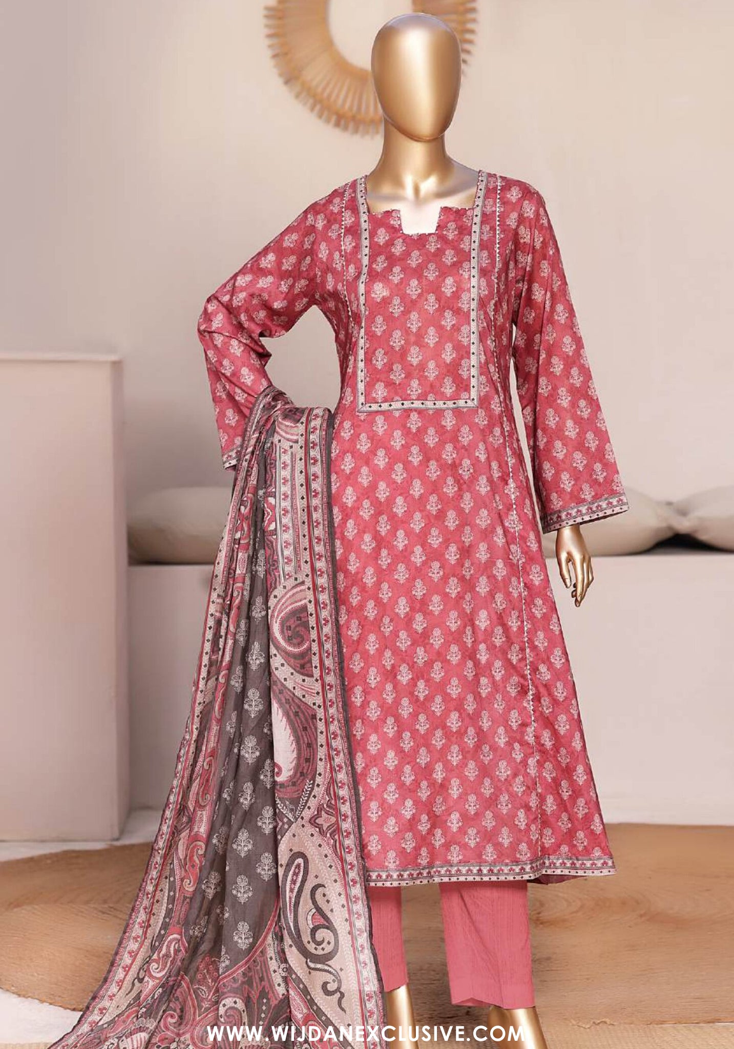 Bin Saeed Stitched Exclusive Printed Lawn 3pc Frock Vol-01 Collection - 2026 (D-08)