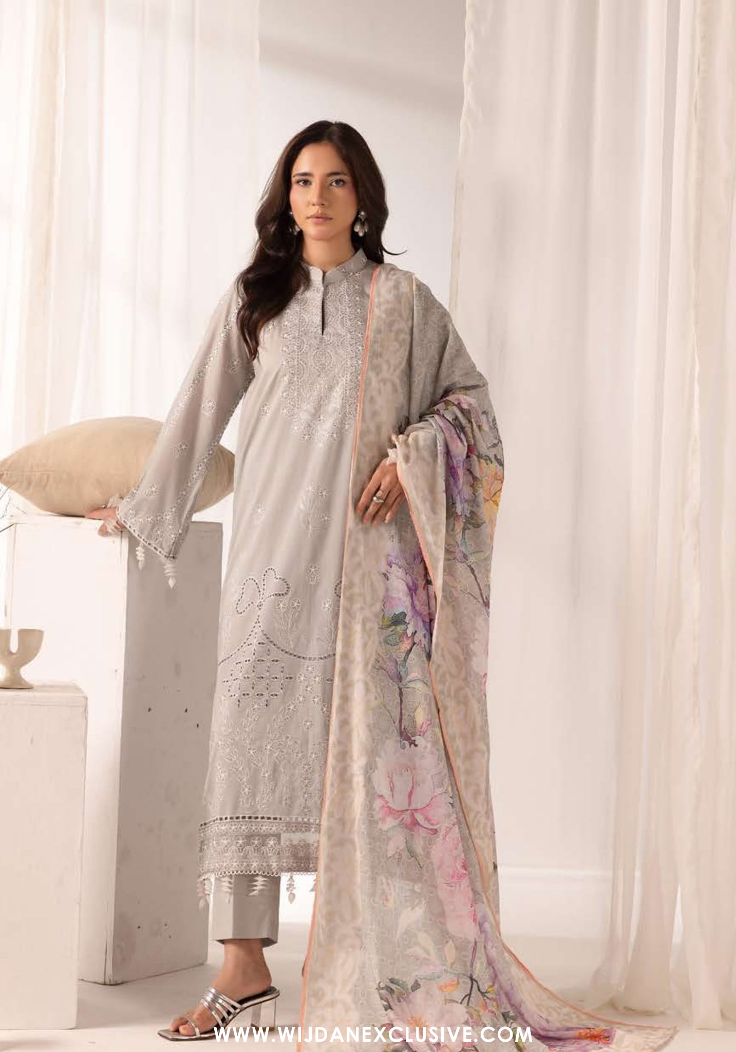 Ibtida by Nur | Unstitched Embroidered Lawn Collection - 2026 (IK-317)