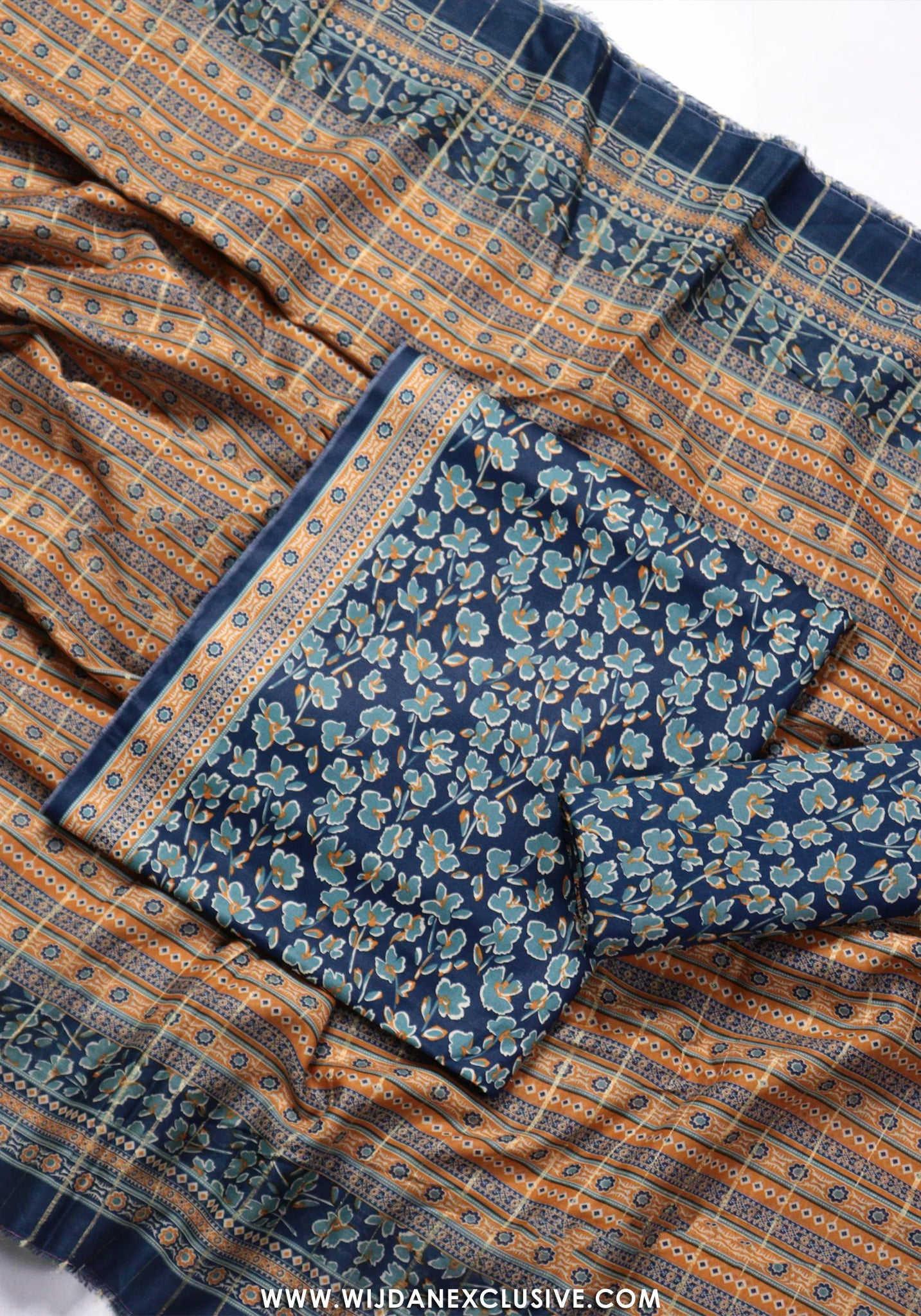 Bin Saeed Unstitched Printed Lawn Vol-II Collection - 2026 (NAVY BLUE)