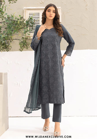 Pari by Wijdan | Unstitched Exclusive Chikankari Embroidered Collection - 2025 D-07
