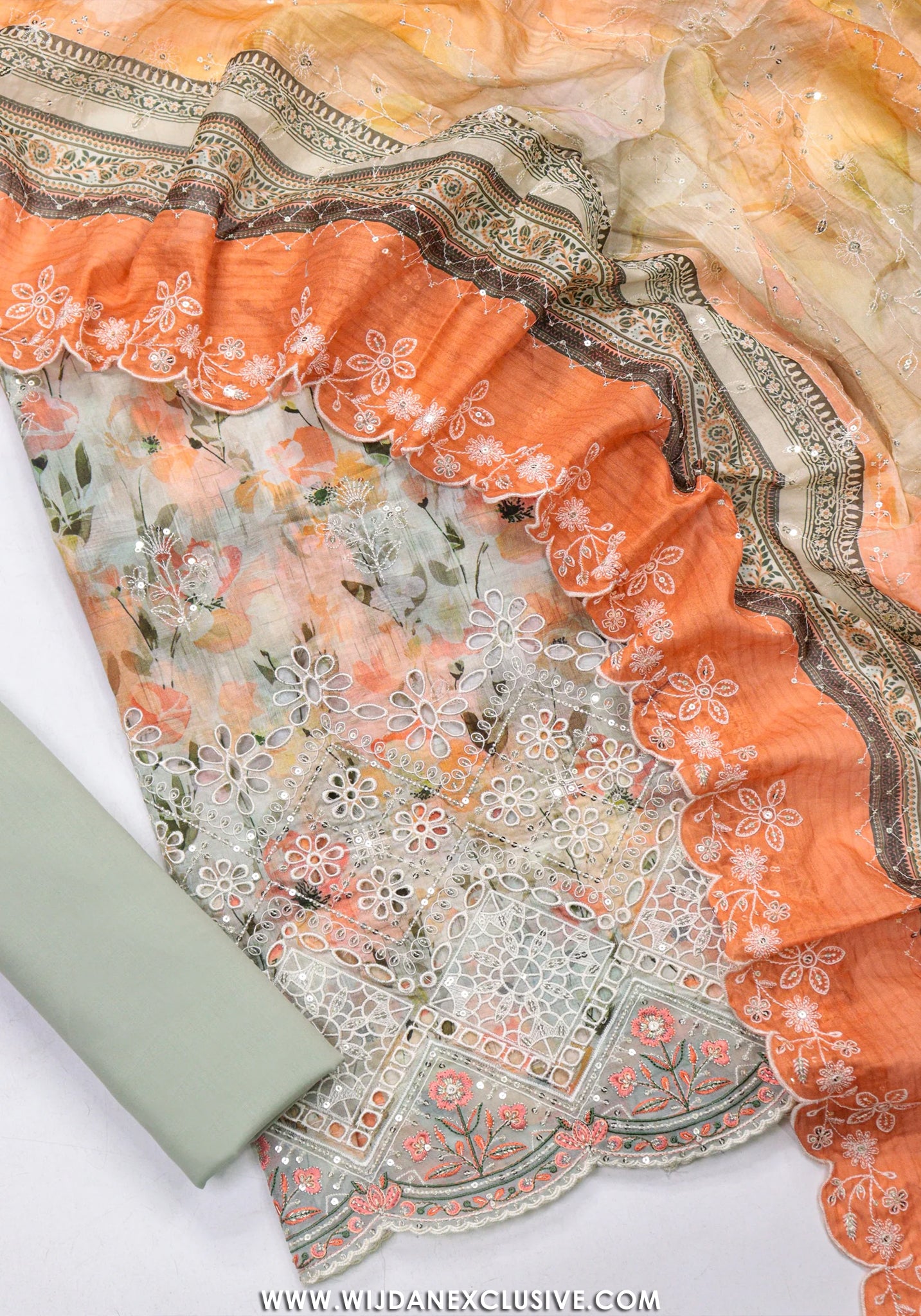 Bin Saeed Unstitched Embroidered Lawn Vol-I Collection - 2026 (ORANGE)