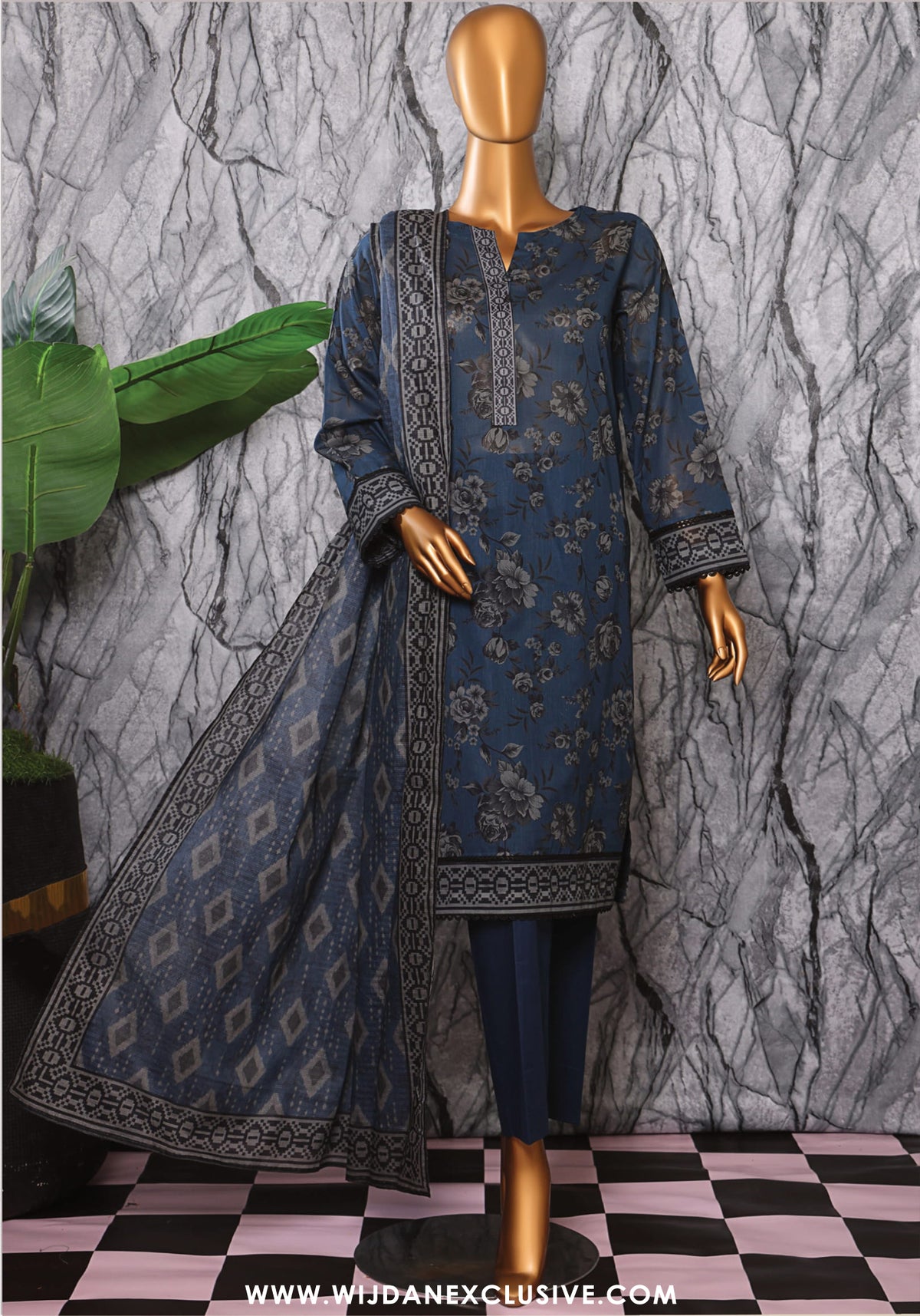 HZ Unstitched Platinum Digital Printed Lawn Collection - 2025 PPC-409