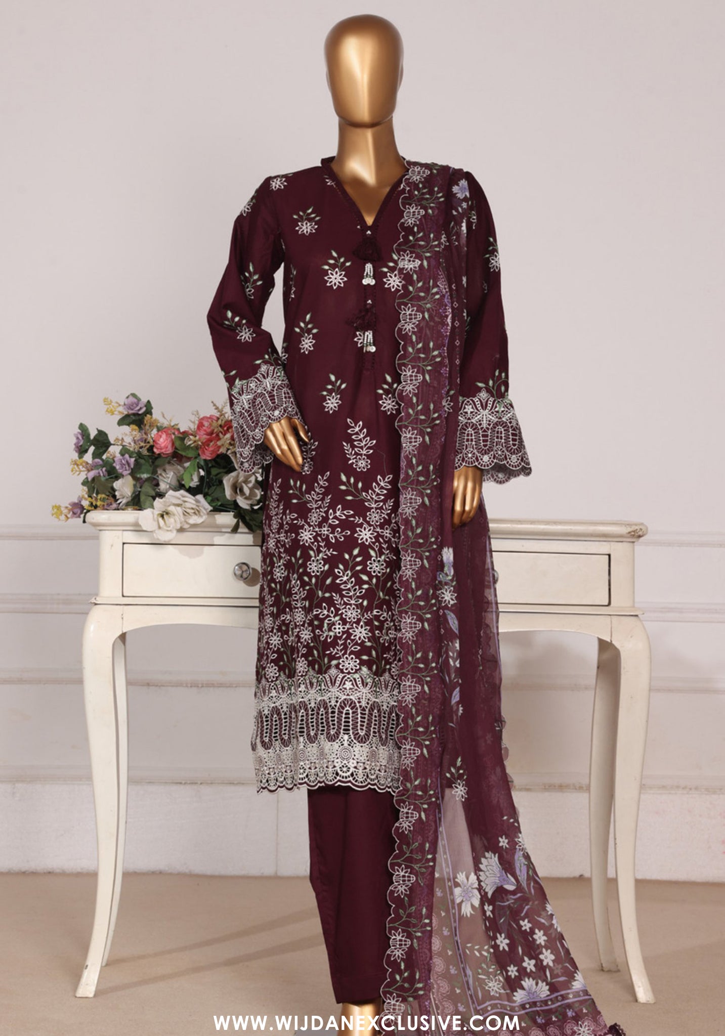 Bin Saeed Stitched Luxury Embroidered 3pc Vol-III Collection - 2026 (D-09)