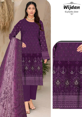 Wijdan Digital Print Embroidered Voil Dupatta Collection'25 D-08
