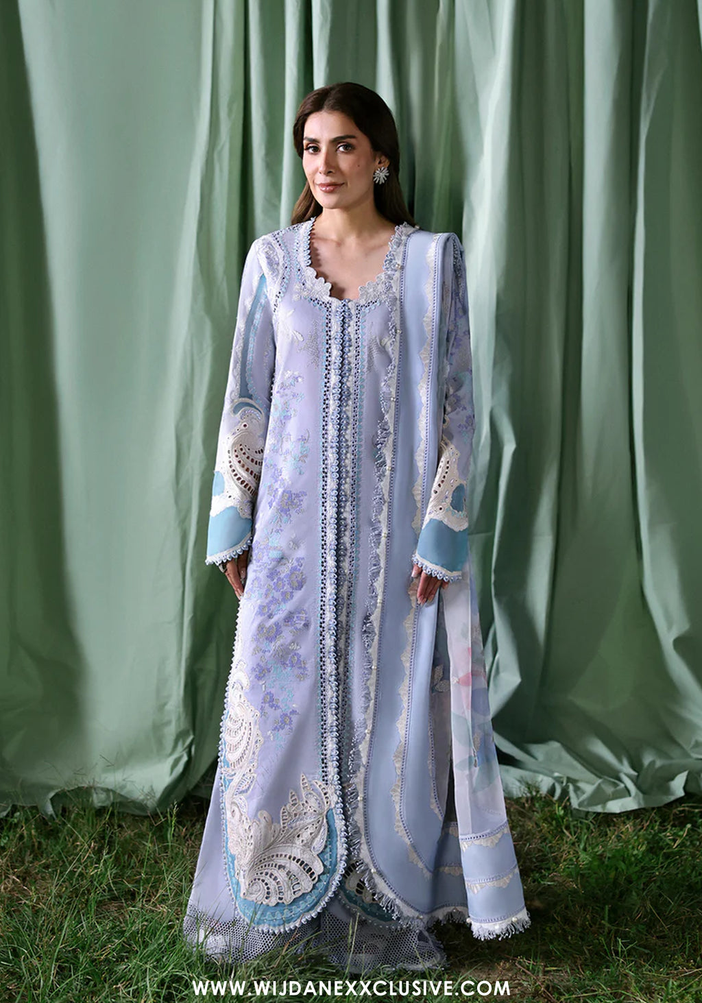 Afrozeh Unstitched Luxury Embroidered A-Lawn Edit'26 (CHLORIS)