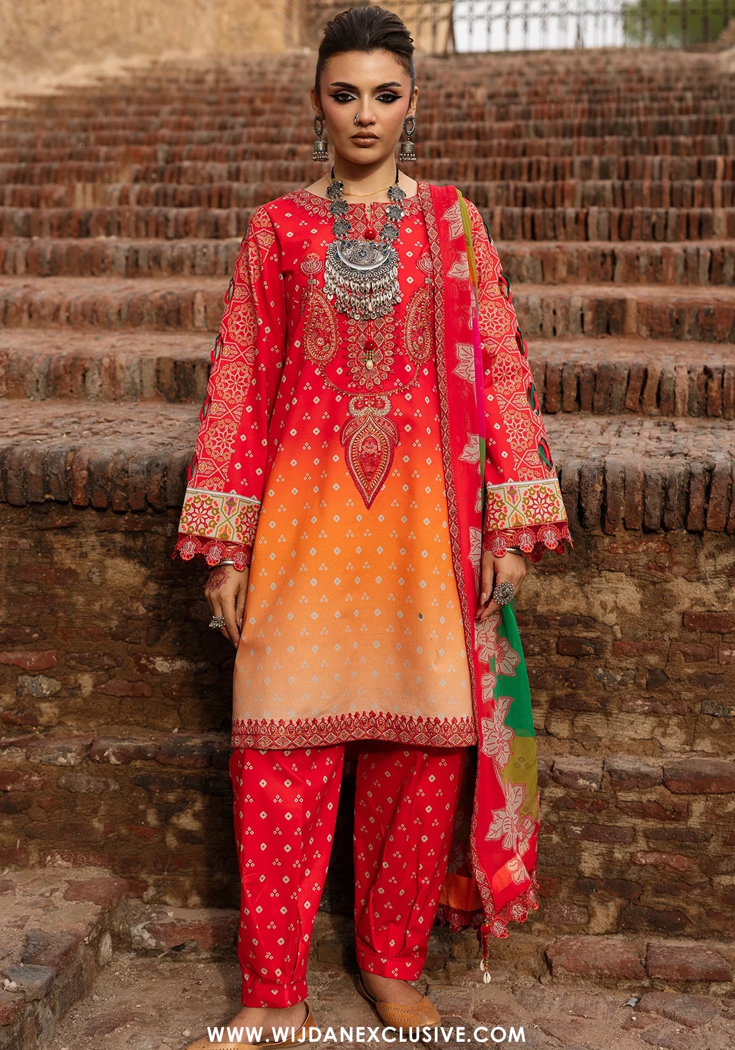 Charizma Chunri Unstitched Embroidered Lawn Vol-01 Collection - 2026 (CHN6-06)