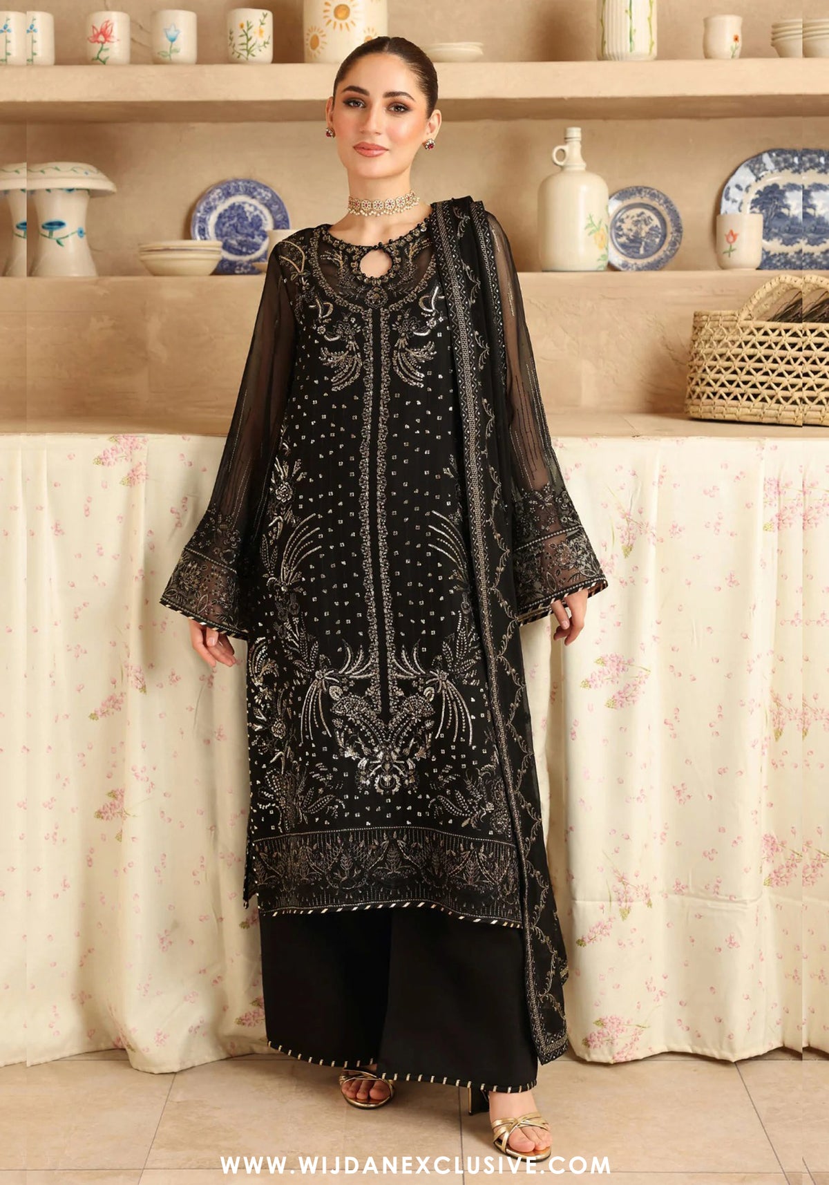 Ramsha Sonehri Unstitched Embroidered Chiffon Collection - 2025 Vol-02 BB-206