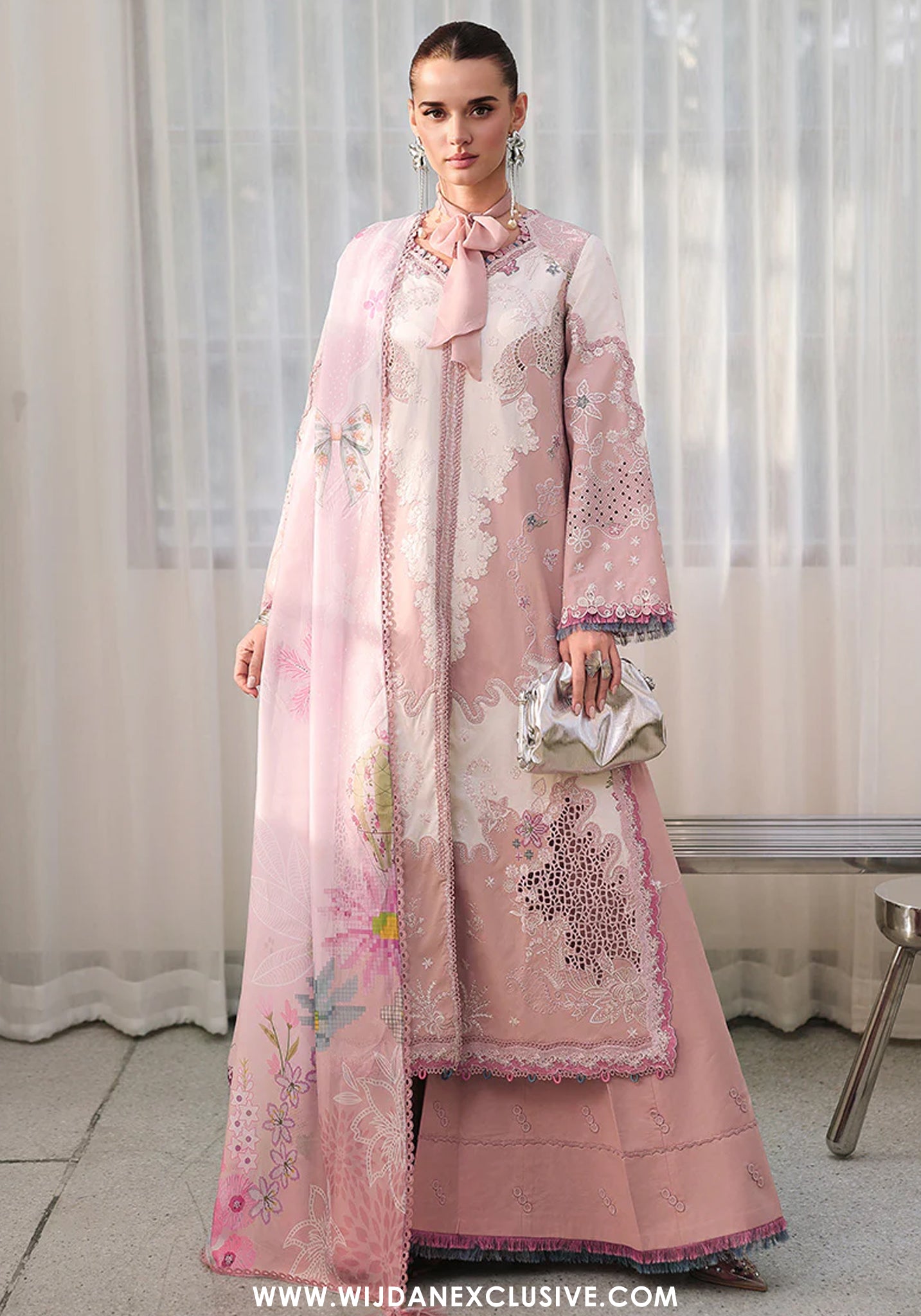 Qalamkar Unstitched Lawn Chikankari Eid Edit'26 (NOURA)