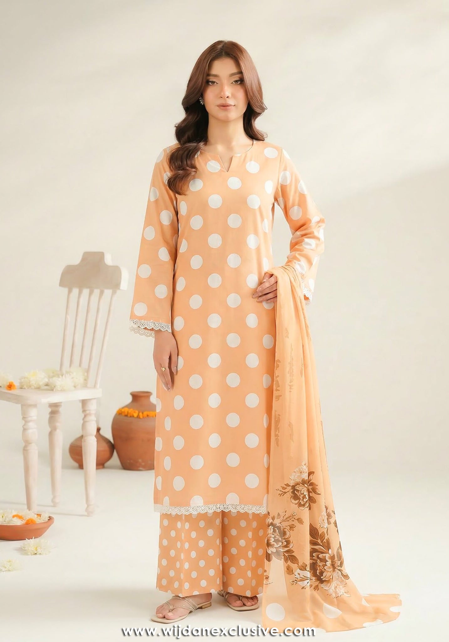 M Dots by Mahay | Unstitched Airjet Lawn Vol-02 Collection - 2026 (D-08)