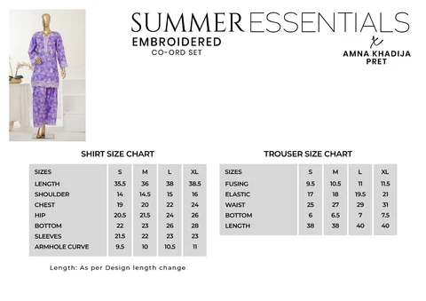 Summer Essentials by Amna Khadija | Stitched Embroidered 2PC Co-Ords Collection - 2026 (D-08)