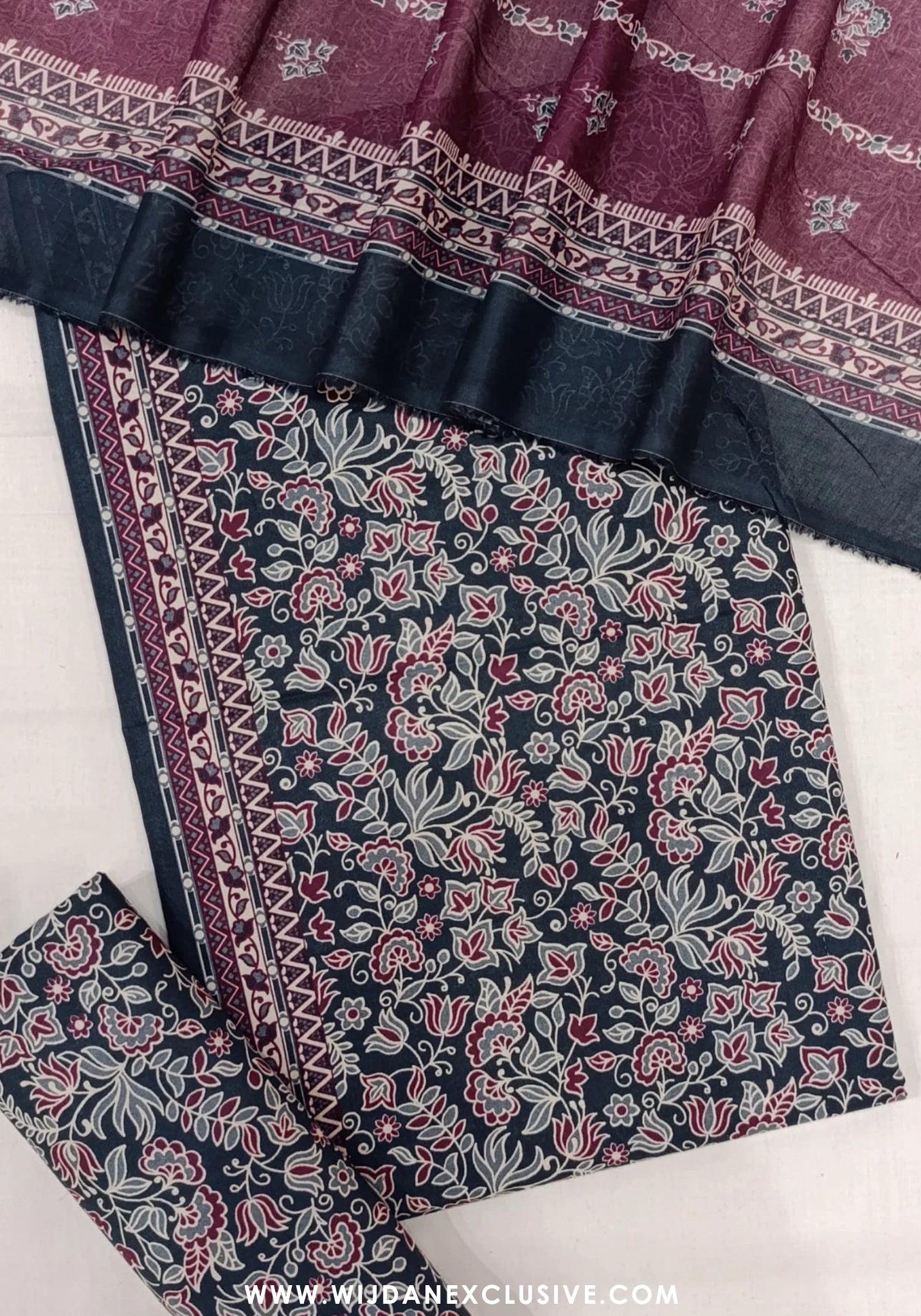 Bin Saeed Unstitched 3PC Digital Printed Cambric Collection - 2025 D-08