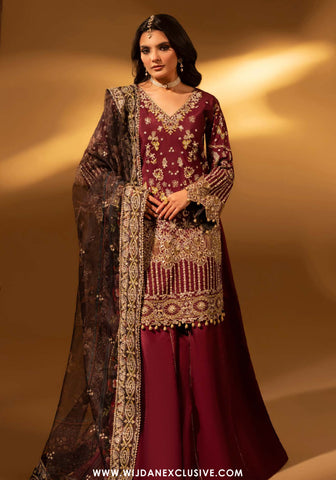 Aylin Unstitched Silk Hand Work Collection (VIOLET  BLOOM)