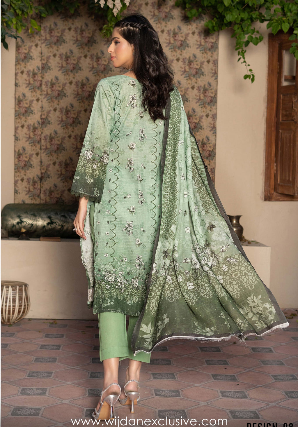 Masooma 3pc Digital Bana Doria Festive Emb Collection D-08