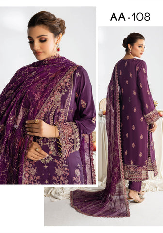 Aangan Luxury Raw Silk Collection'24 Vol-01 by Ramsha AA-108