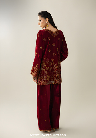 Makhmal Unstitched Embroidered Velvet Collection By Asim Jofa (D-05)