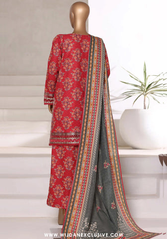 Sadabahar Malika Stitched Embroidered Khaddar Collection - 2025 (RED)