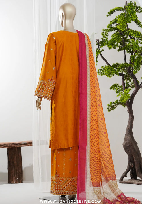Bin Saeed Stitched 3pc Luxury Embroidered Jacquard Collection - 2026 (D-08)