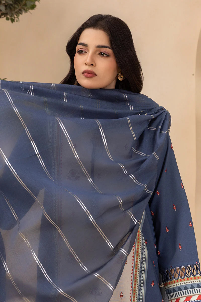 Zellburry Unstitched 3pc Printed & Embroidered Lawn Collection - 2026 (WUS-0706)