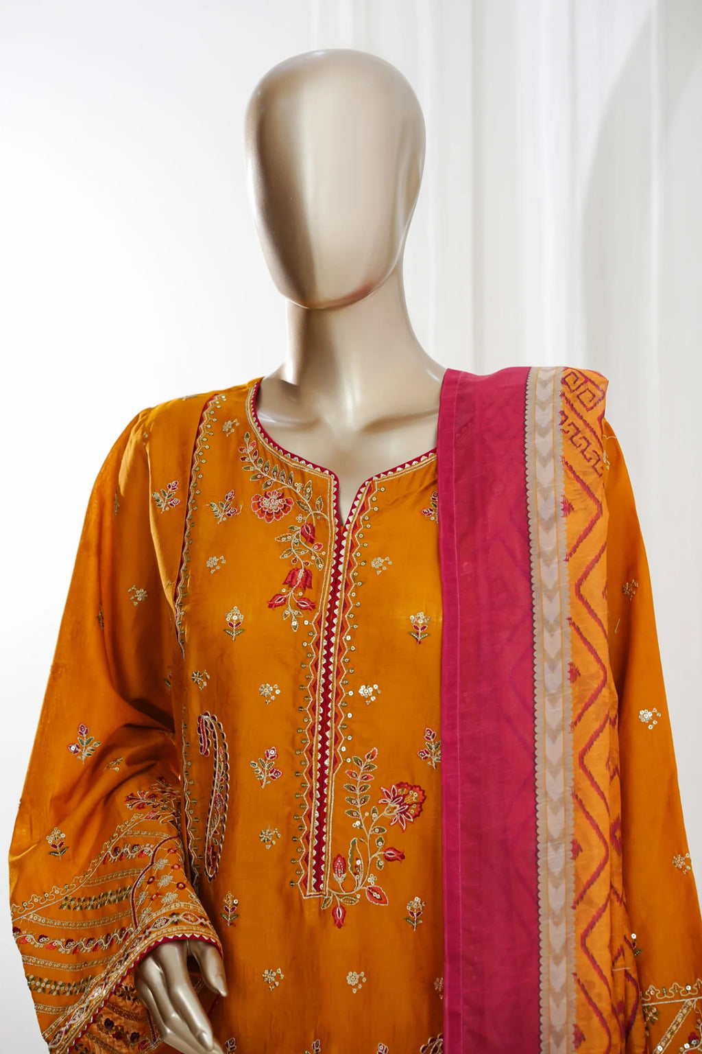 Bin Saeed Stitched 3pc Luxury Embroidered Jacquard Collection - 2026 (D-08)