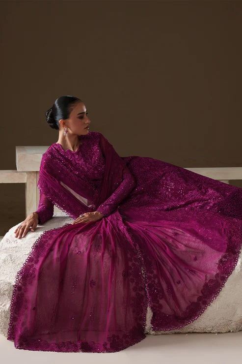 Modern Heirloom by Emaan Adeel | Unstitched Emb Chiffon Formal'26 (ROSE MEMOIR)