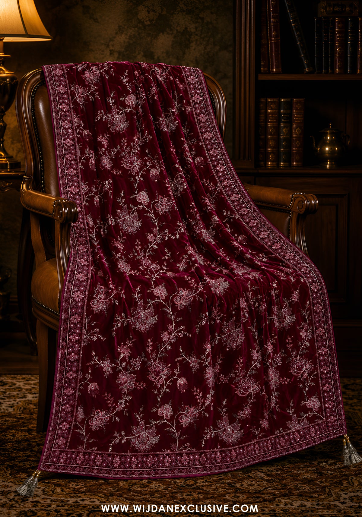 The Atelier by Zuri | Velvet Embroidered Women’s Shawls Collection'26 (D-05)