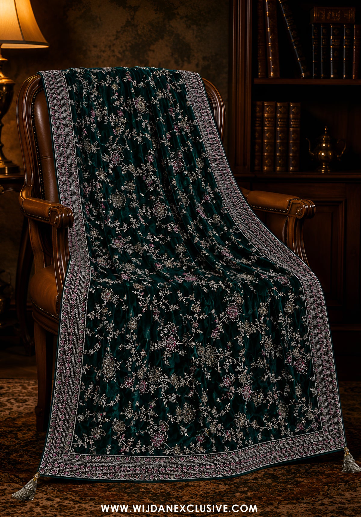The Atelier by Zuri | Velvet Embroidered Women’s Shawls Collection'26 (D-03)