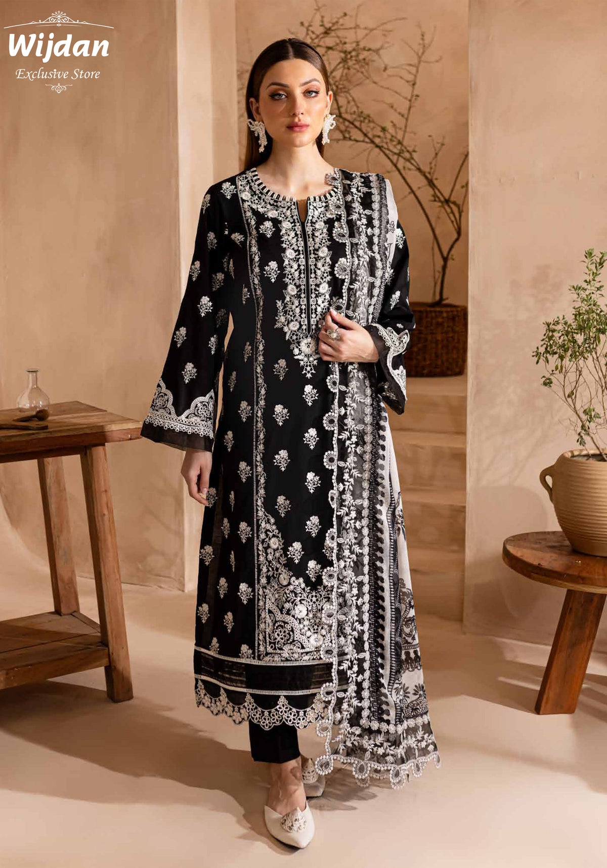 Koyal Monochrome Embroidered Lawn Collection'24 by Nureh NE-94