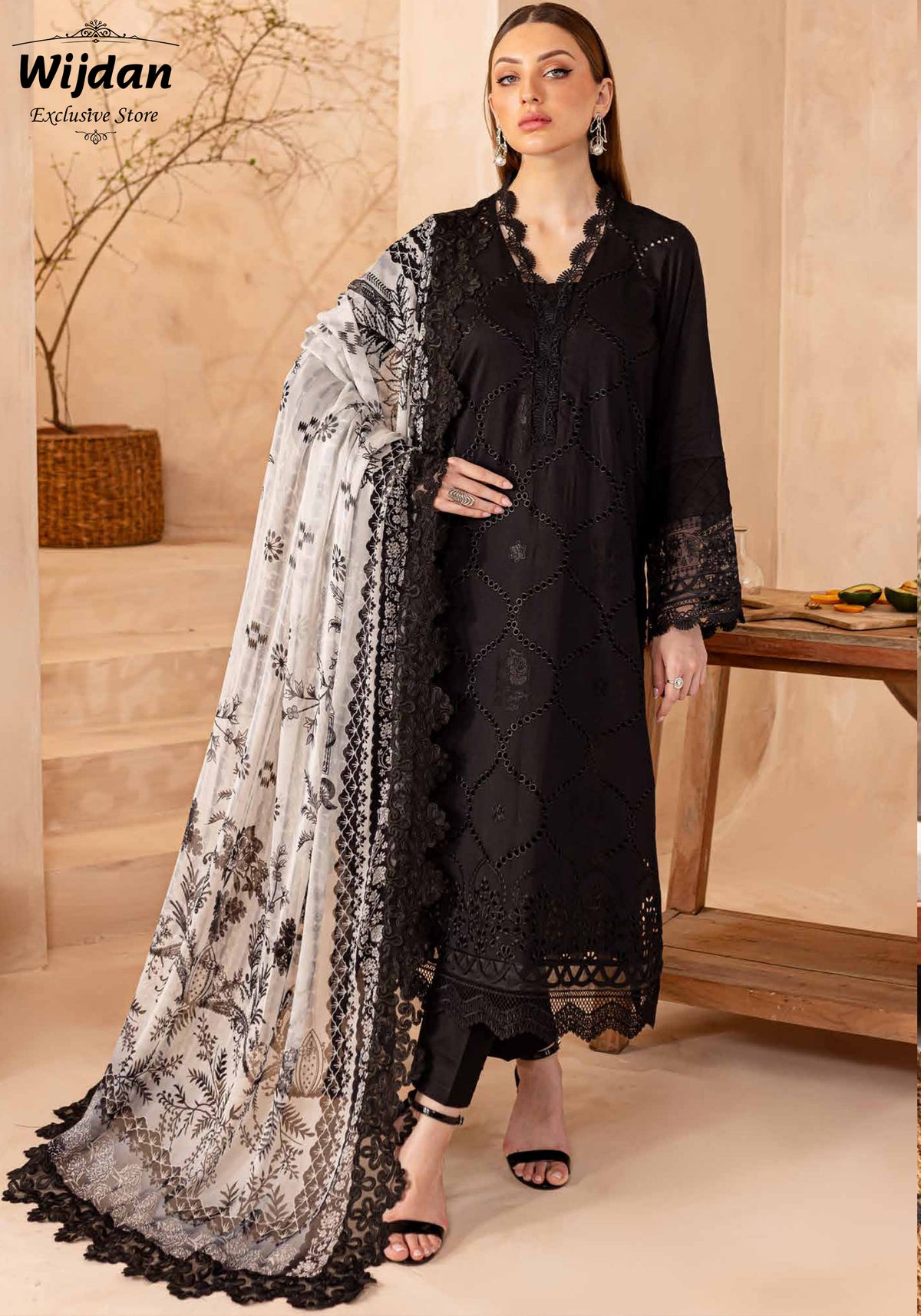 Koyal Monochrome Embroidered Lawn Collection'24 by Nureh NE-98