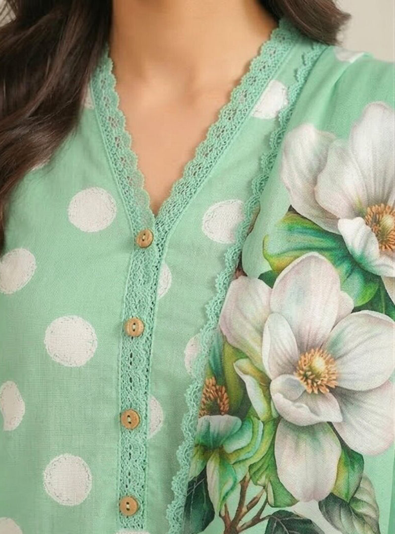 M Dots by Mahay | Unstitched Airjet Lawn Vol-02 Collection - 2026 (D-09)