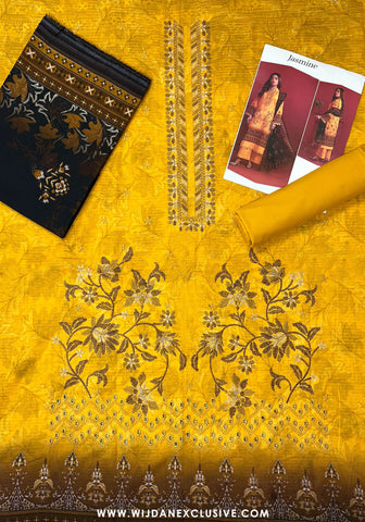 Jasmine Unstitched Doriya Digital Embroidered Lawn - 2025 by Wijdan D-03