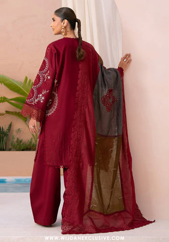 Amani by Marjjan | Unstitched Embroidered Viscose Winter Collection - 2025 MSV-01-B (MAROON)