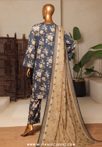 Bin Saeed Stitched Exclusive Printed 3PC Lawn Collection'25 Vol-11 D-09