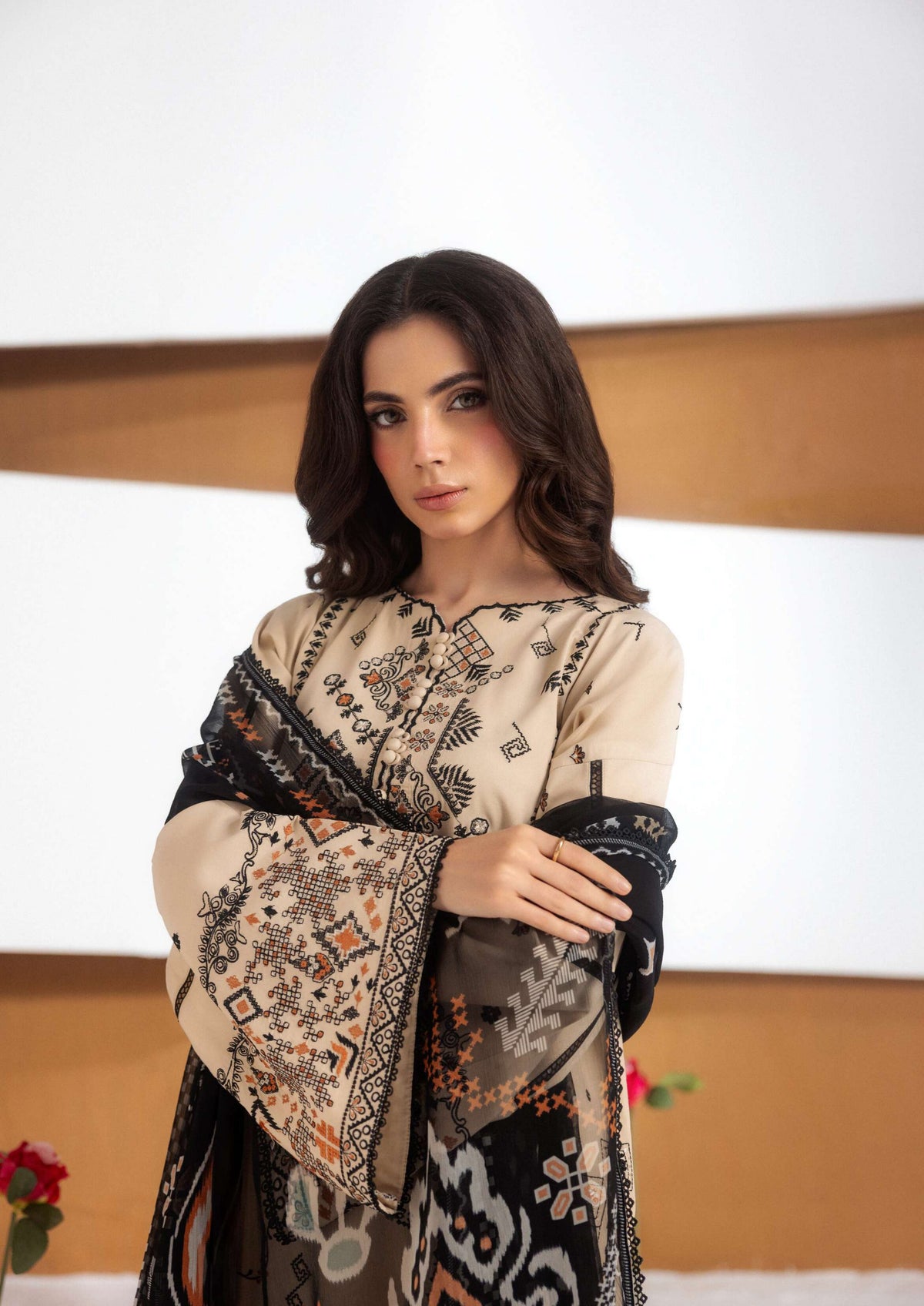 Zync by Florent | Unstitched Intermix Embroidered Viscose Collection'26 (D-09)