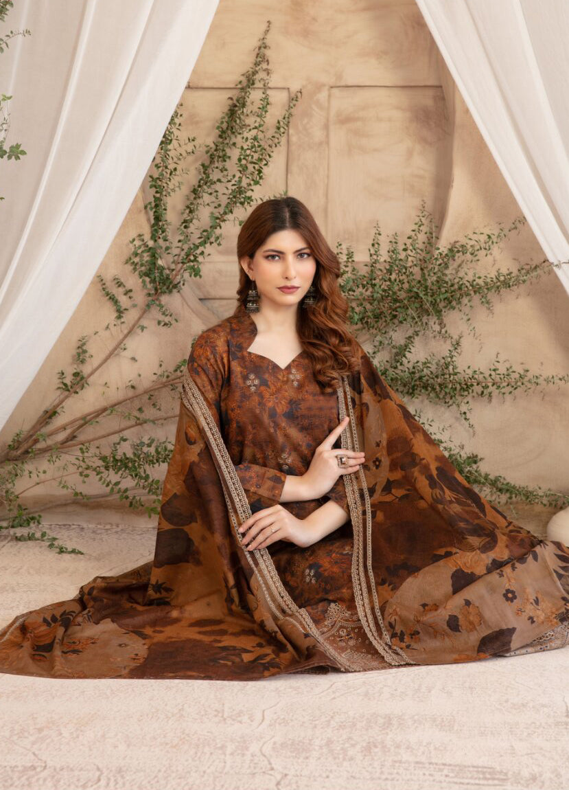 Merrachi by Tawakkal | Unstitched Embroidered Fancy Lawn Collection – 2026 (D-09)