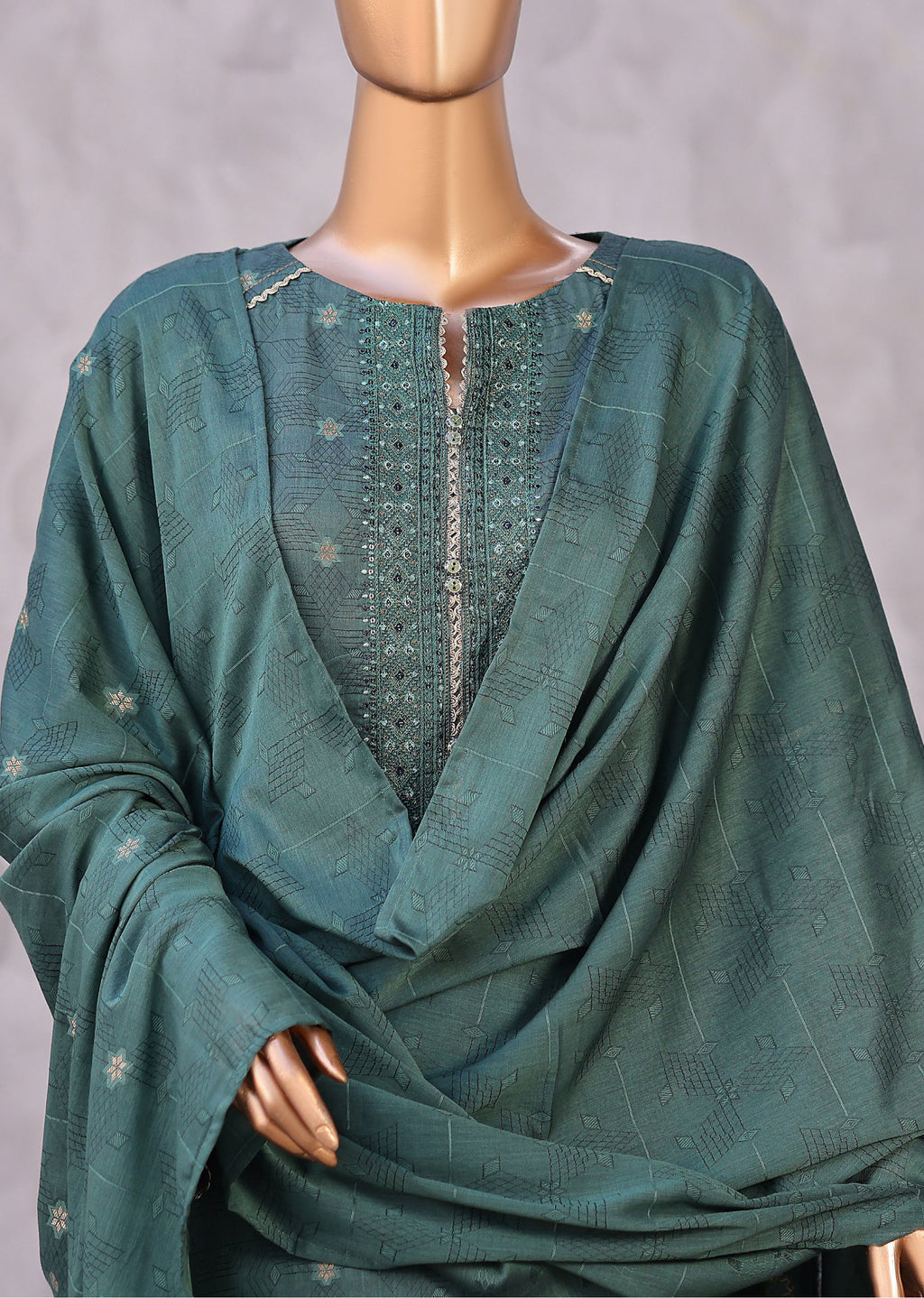 HZ Valencia Jacquard Embroidered Unstitched Lawn Collection - 2026 (VJE-7104)