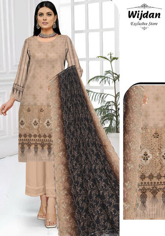 Wijdan Digital Print Embroidered Voil Dupatta Collection'25 D-09