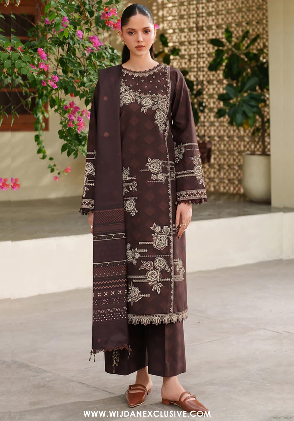 Meline by Farasha | Unstitched Premium Viscose Collection - 2025 (AUTUMN ROSE)