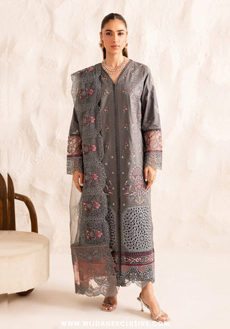 Marjjan Guzel Unstitched Embroidered Lawn Collection - 2025 SMC-205 (Grey)