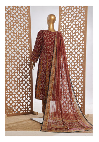 Bin Saeed Peplum Exclusive Printed Frock Lawn Collection'25 D-09