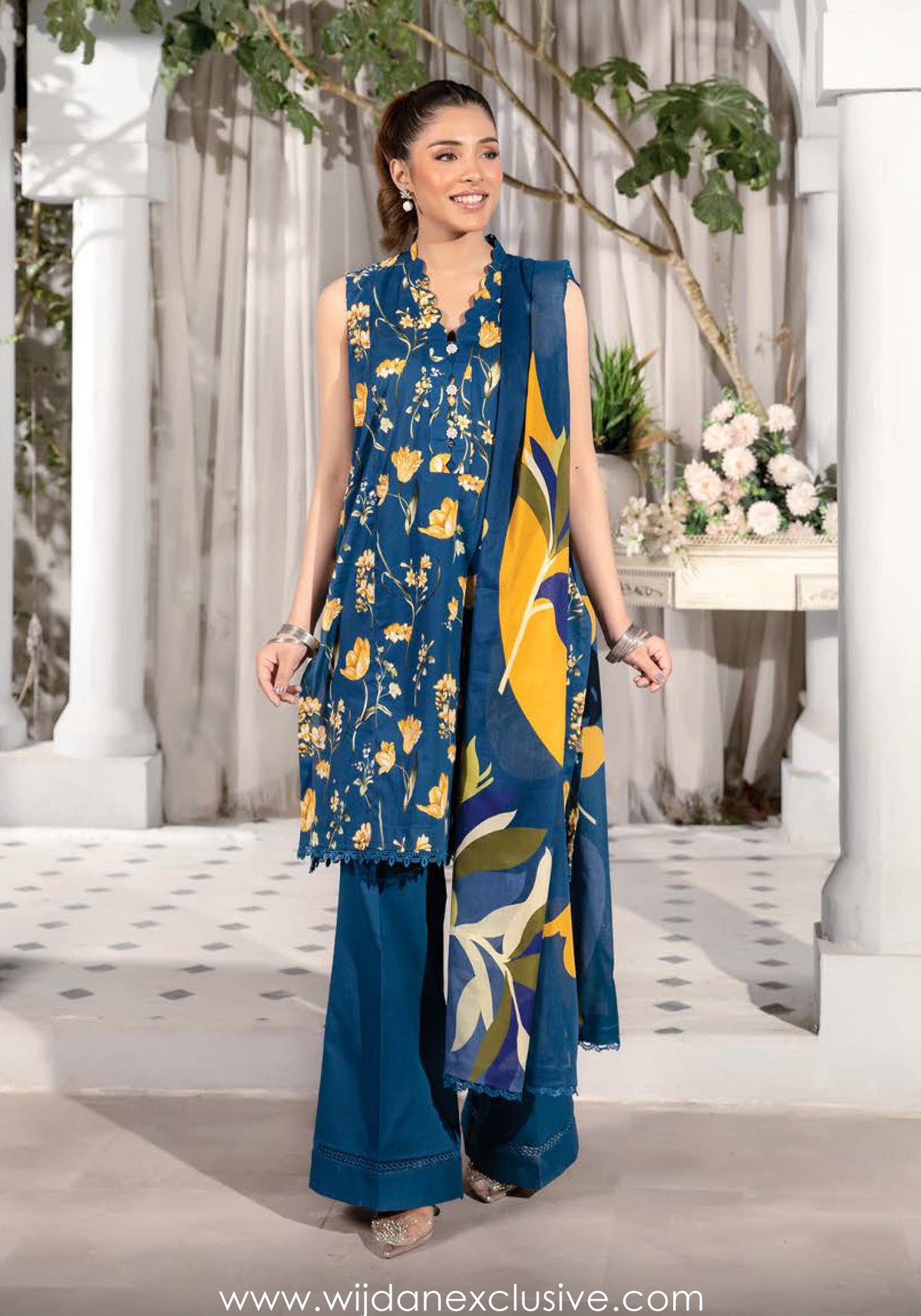 Elaheh Un-Stitched Printed Lawn'25 by M.Basics D-09