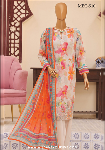 Mehak Embroidered Printed Lawn Vol-02 Collection'25 by HZ Textile MEC-510