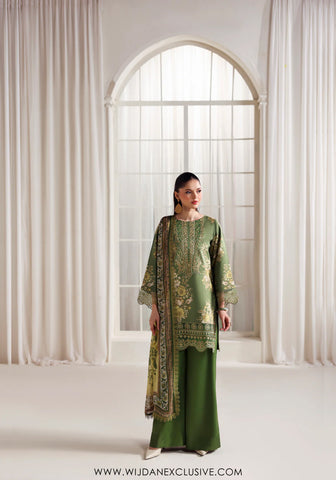 Zyrah by Naqsh | Unstitched Fall Winter Collection - 2025 FERN GREEN - 00181