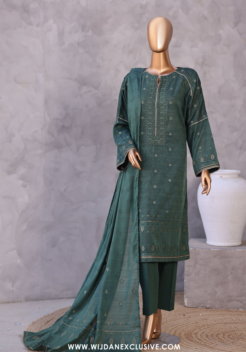 HZ Valencia Jacquard Embroidered Unstitched Lawn Collection - 2026 (VJE-7104)