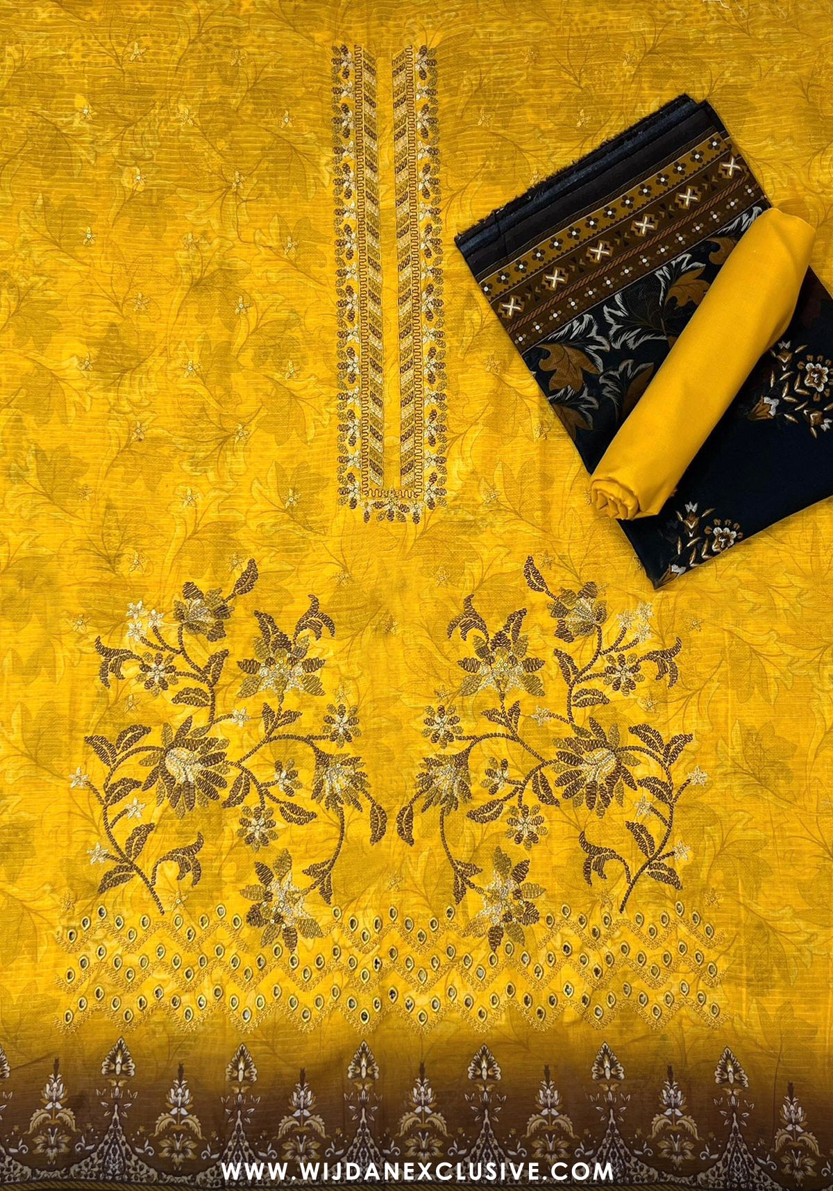 Jasmine Unstitched Doriya Digital Embroidered Lawn - 2025 by Wijdan D-03