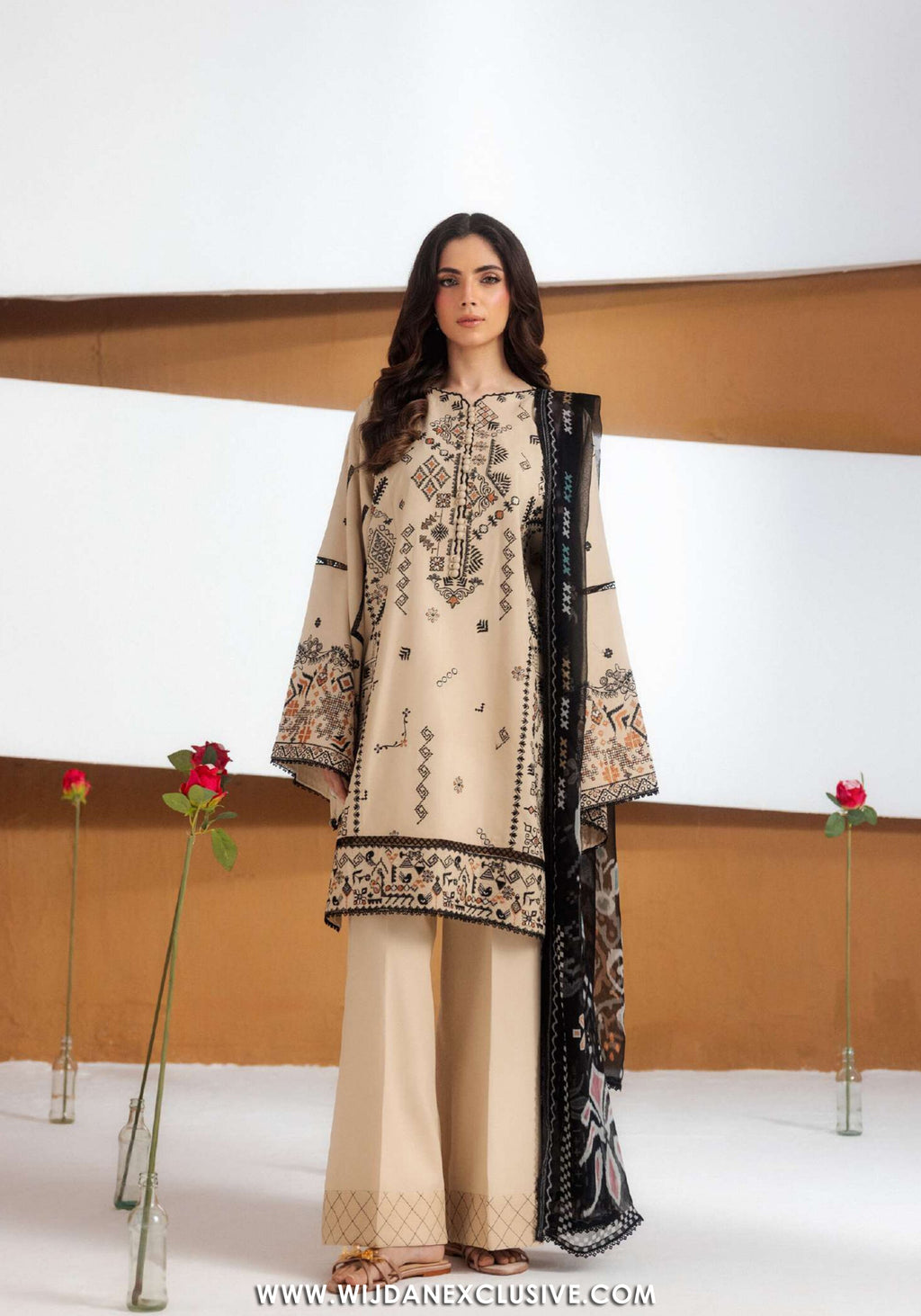 Zync by Florent | Unstitched Intermix Embroidered Viscose Collection'26 (D-09)